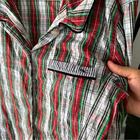 Vineyard Vines Plaid Button Down Pajama Top / Size M - Picture 2 of 6